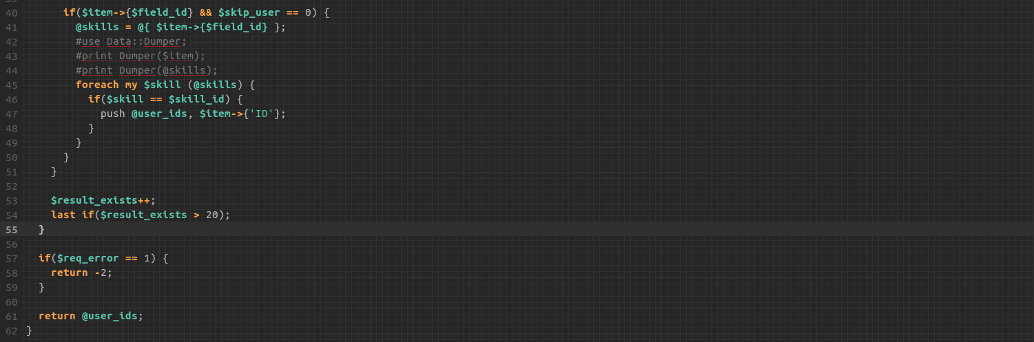 Функция, которая ищет по навыку сотрудников у которых этот навык проставлен FindUserBySkillId - 2